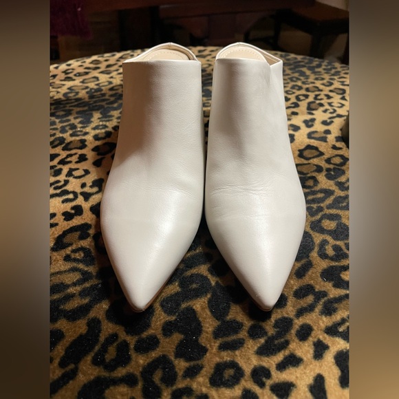 Marc Fisher Shoes - Marc Fisher Cream Pointed-Toe Mules 9.5